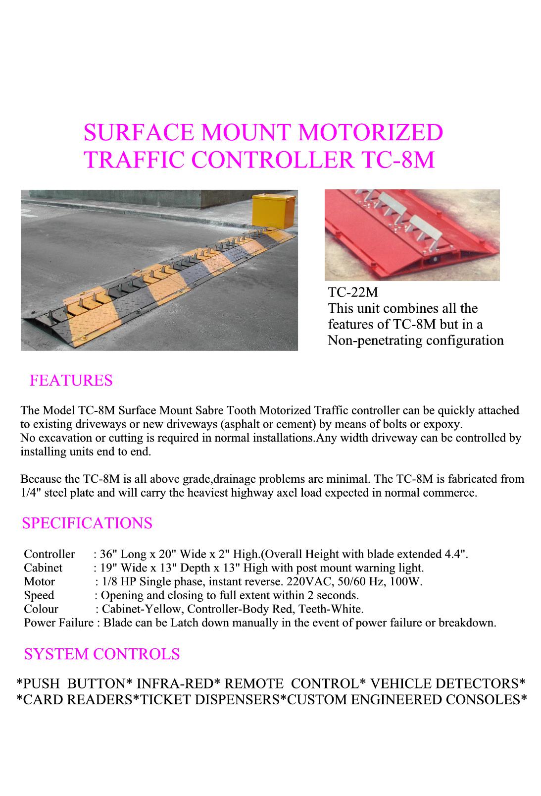 Surface Mount Motorized Traffic Controller TC-8M